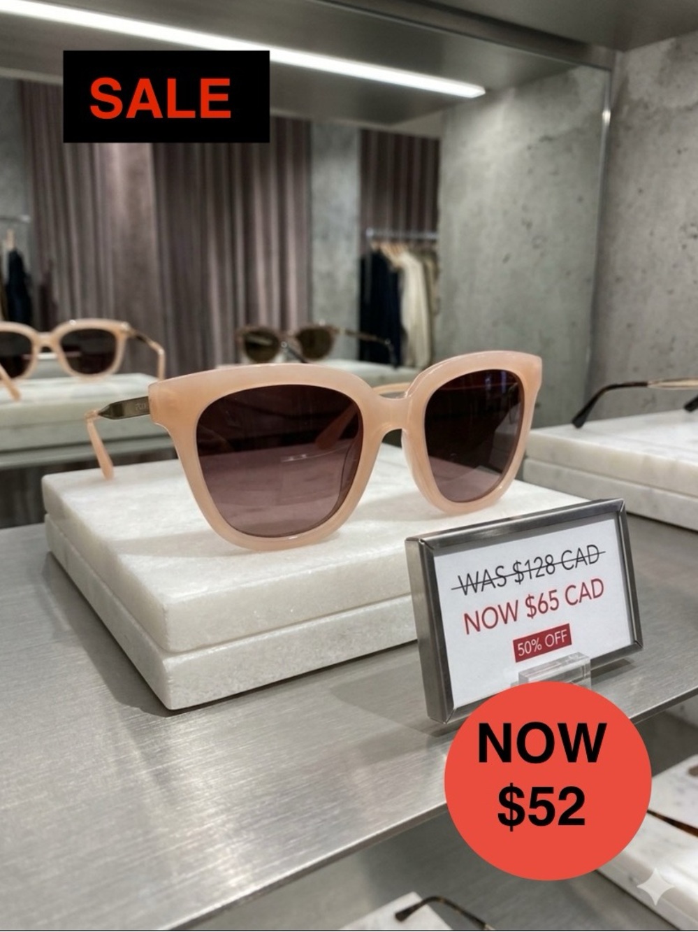 NWT Polarized Peach Square Sunglasses ☀️ Premium Quality FFF